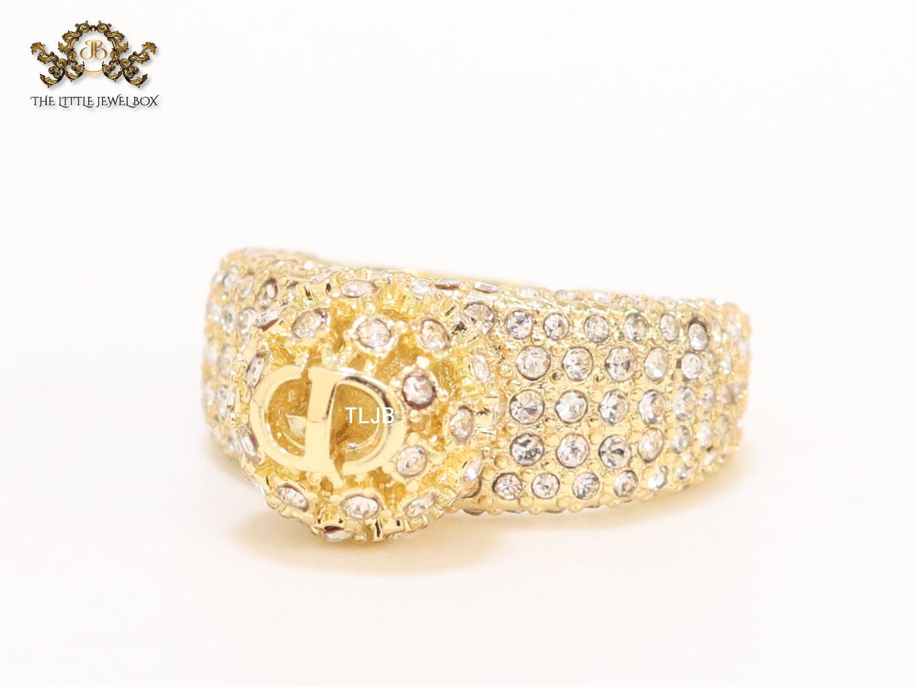 Alphabet CD queen ring with cz