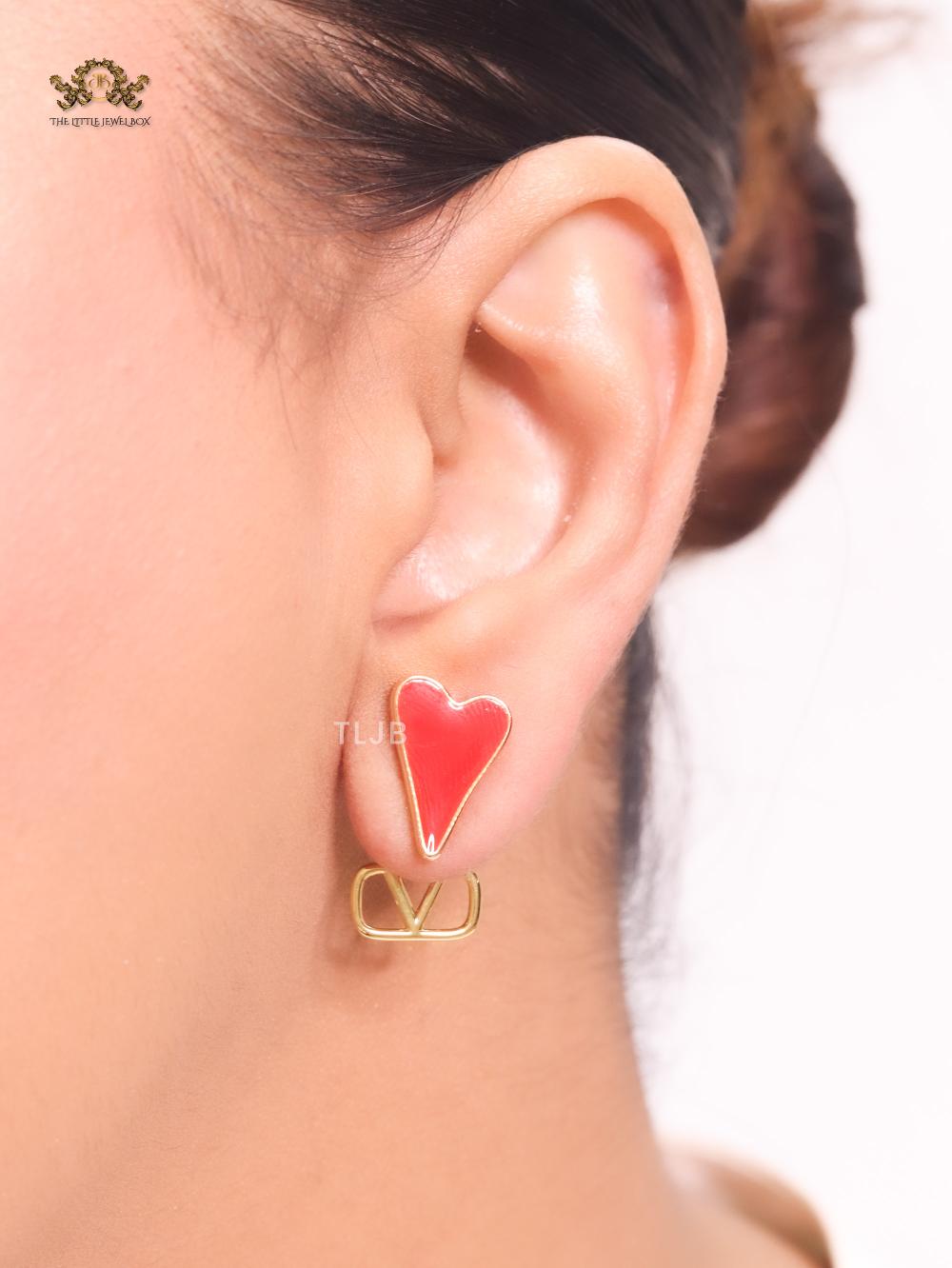 Red heart and oven V studs