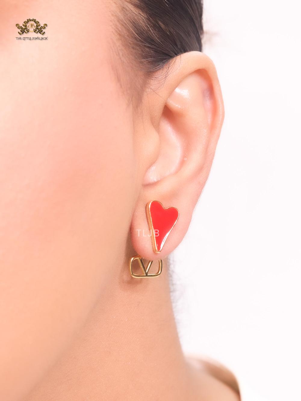 Red heart and oven V studs