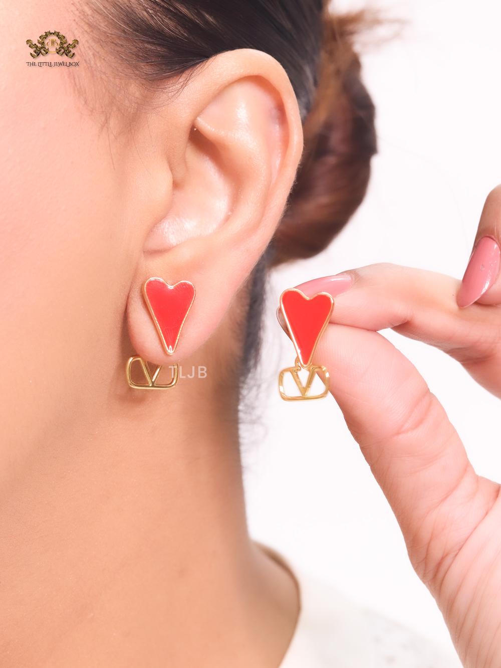 Red heart and oven V studs