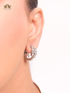 Silver plated serpentine hoops