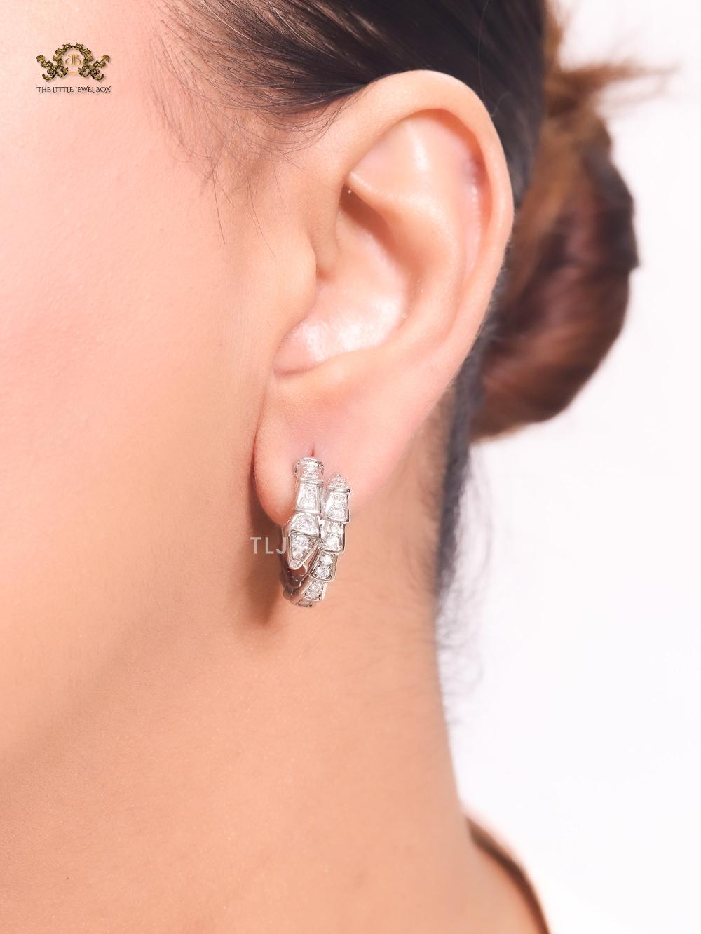 Silver plated serpentine hoops
