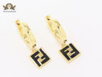 Double F black enamel and gold hoops