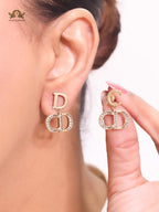Alphabet CD antique gold studs