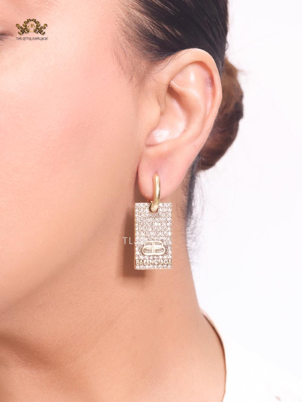 Alphabet BLCG rectangle earrings