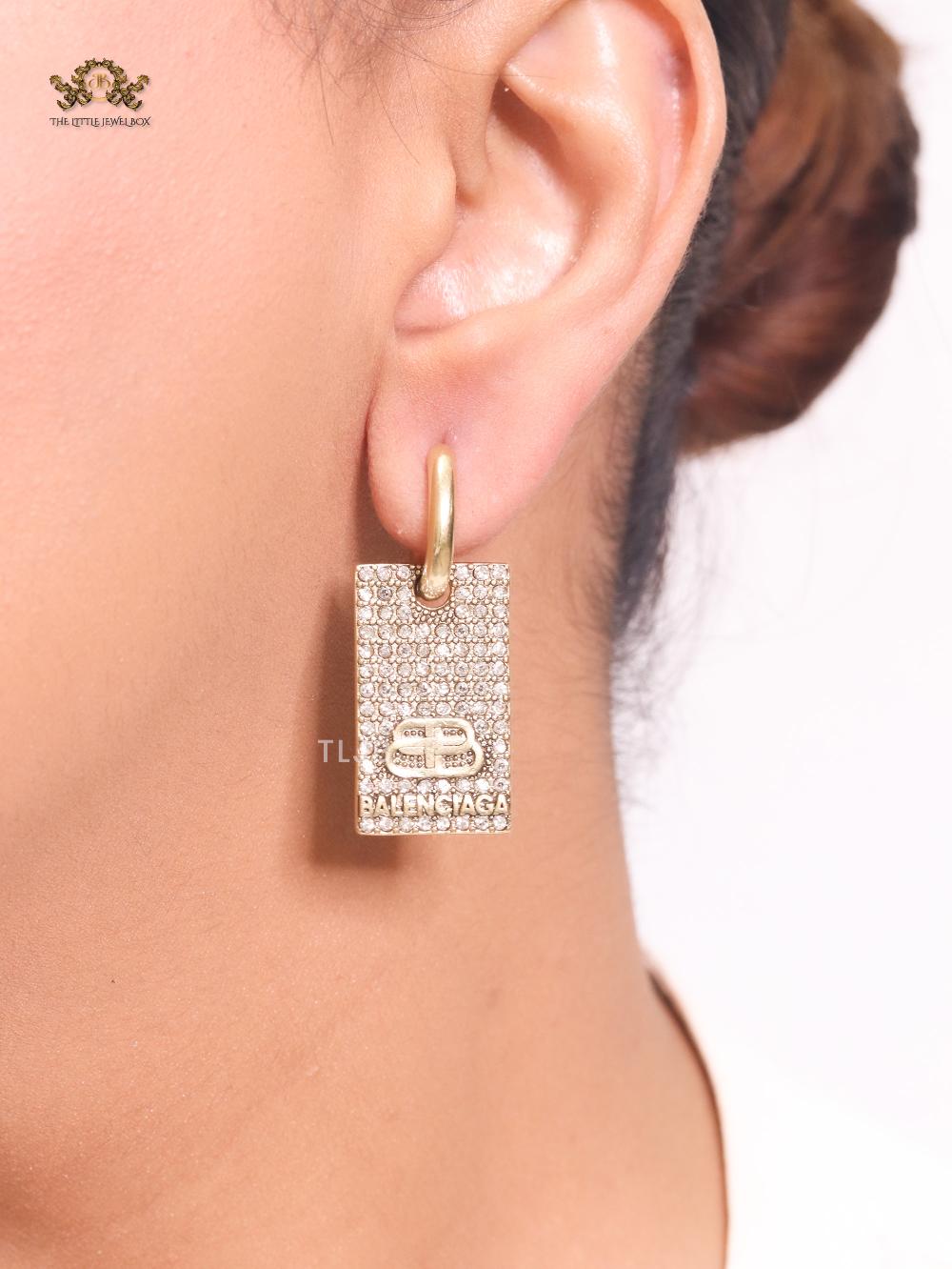 Alphabet BLCG rectangle earrings