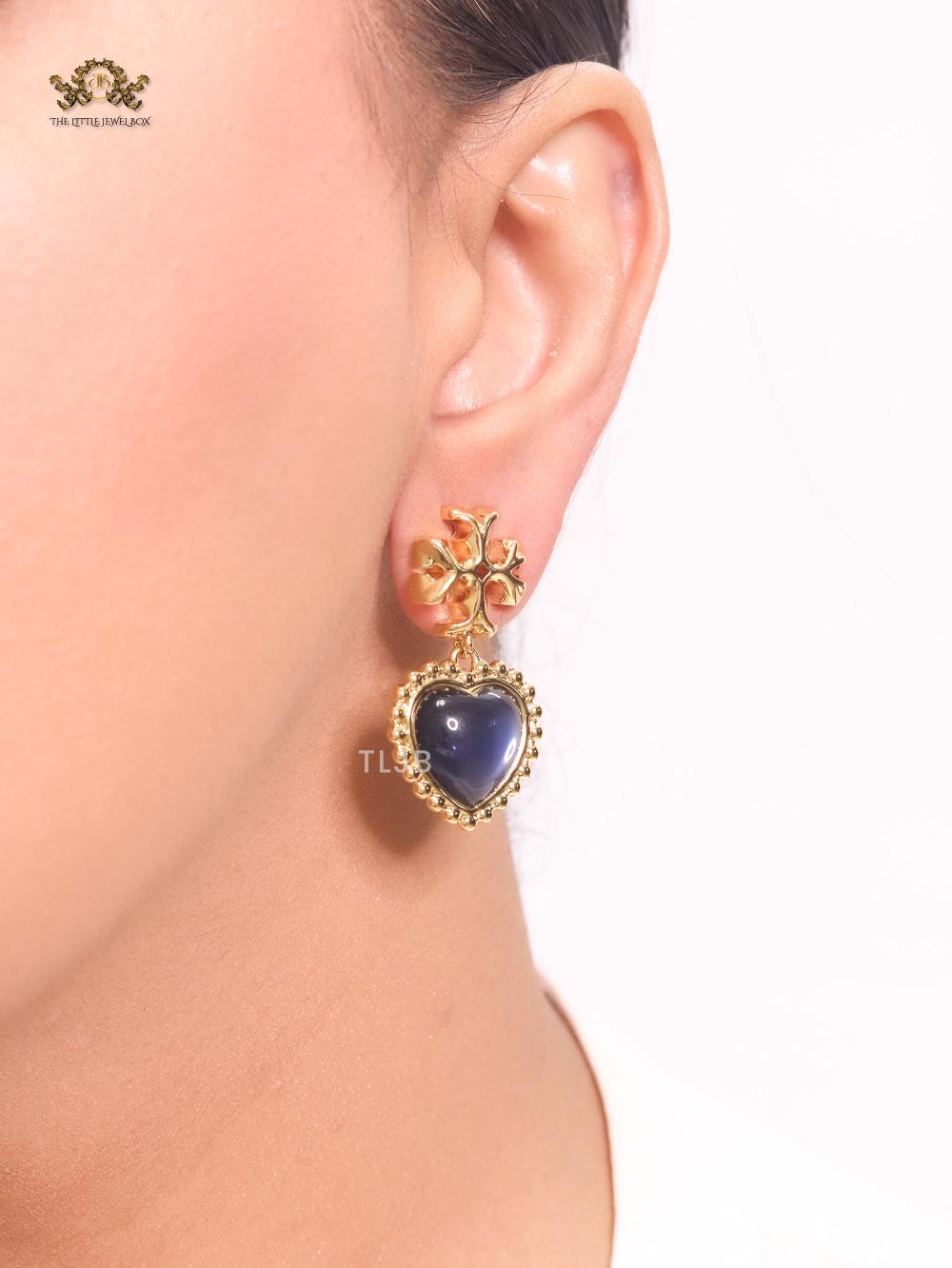 Alphabet T heart earrings