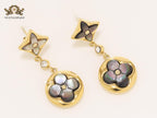 MOP black and gold earrings