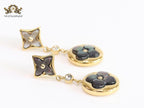 MOP black and gold earrings