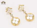 MOP white and gold earrings