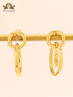 Alphabet CD round gold earrings