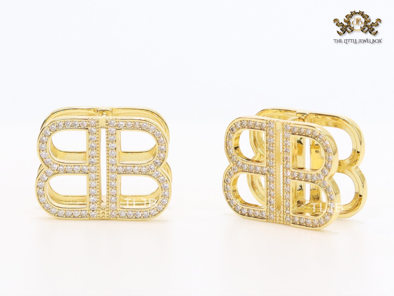 Double B CZ gold studs