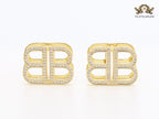 Double B CZ gold studs