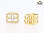 Double B CZ gold studs