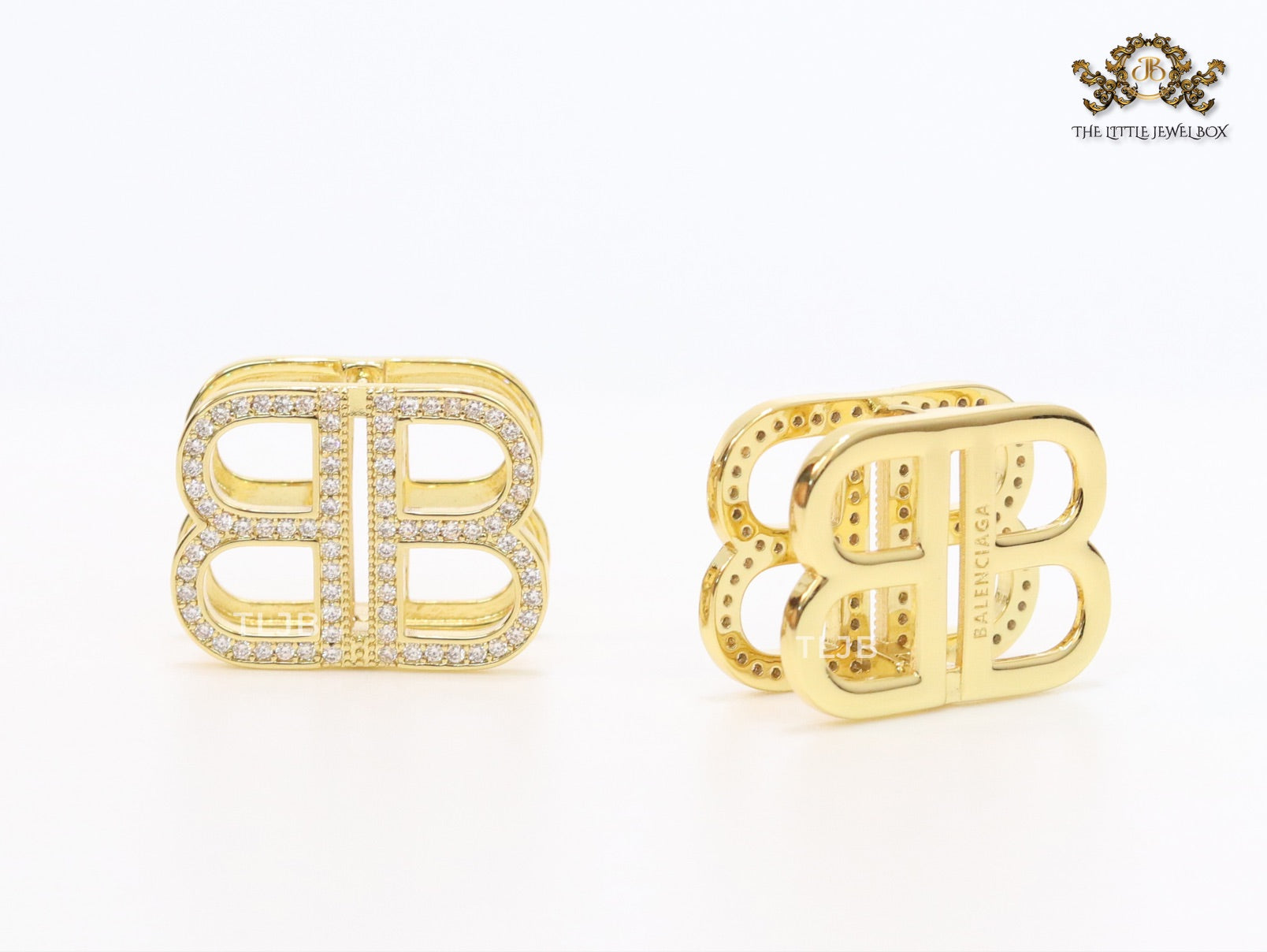 Double B CZ gold studs