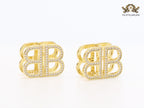 Double B CZ gold studs