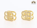 Double B CZ gold studs