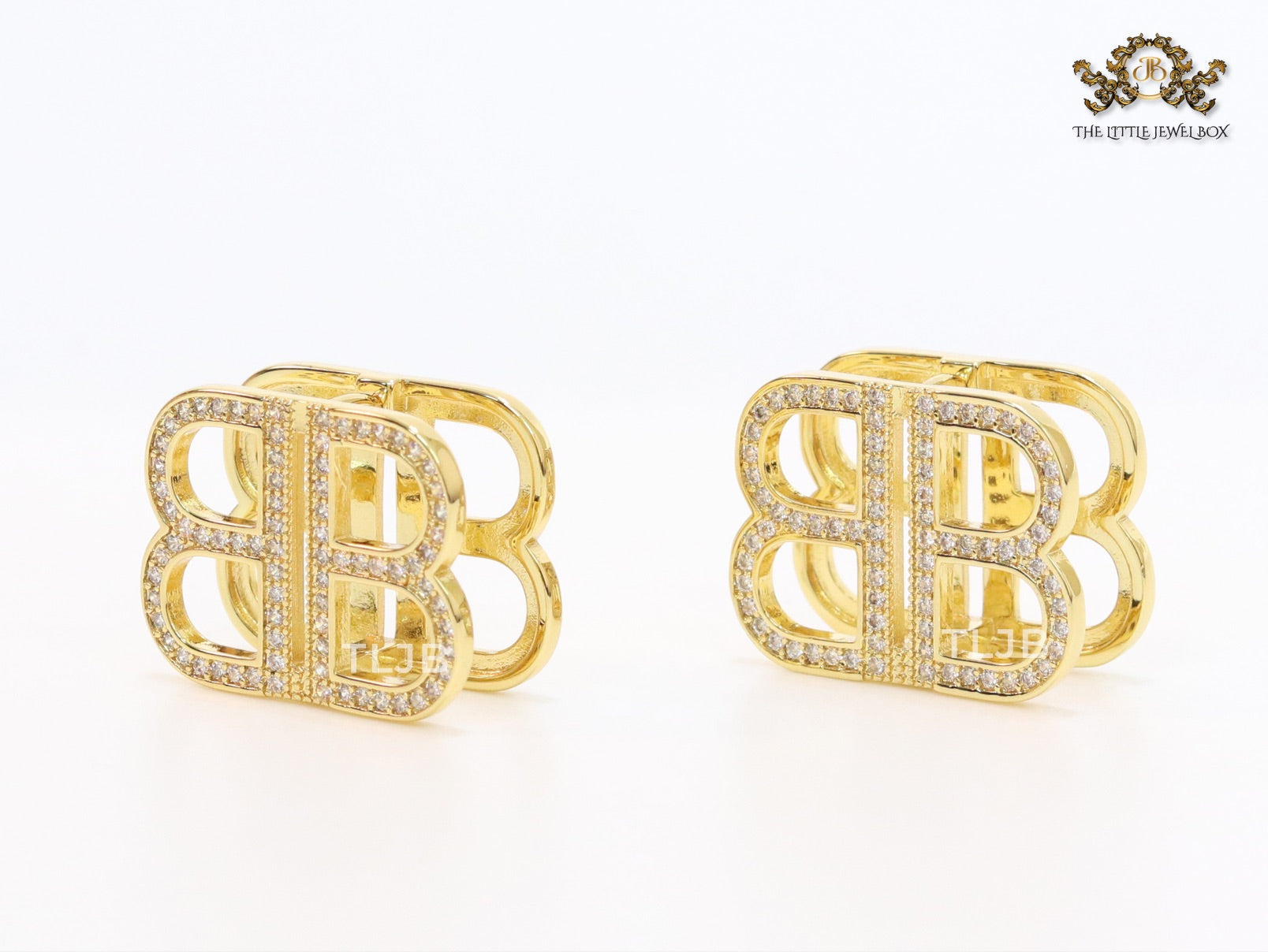 Double B CZ gold studs