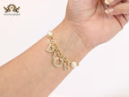 Alphabet D gold and cz bracelet