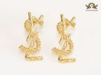Alphabet Y gold earrings
