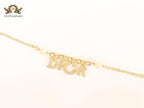 Alphabet D gold and cz bracelet