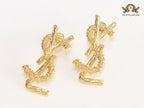 Alphabet Y gold earrings