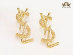 Alphabet Y gold earrings