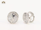 Alphabet Y & L small platinum plated CZ studs