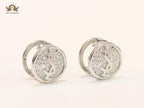 Alphabet Y & L small platinum plated CZ studs