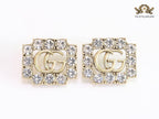 Double G rustic CZ studs
