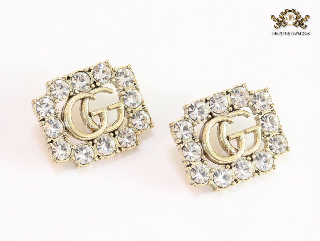 Double G rustic CZ studs