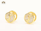 Alphabet Y & L small gold CZ studs