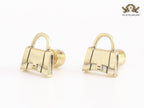 Alphabet B bag studs in platinum finish