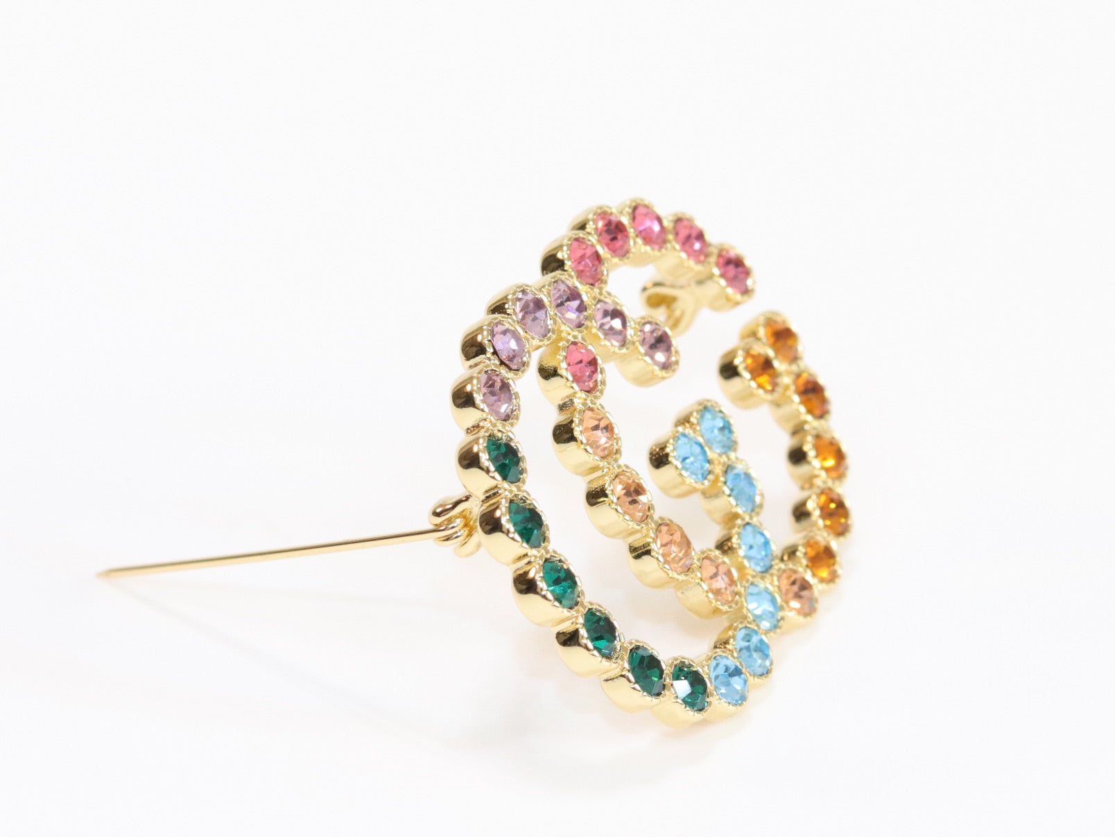 Large Double G colorful brooch