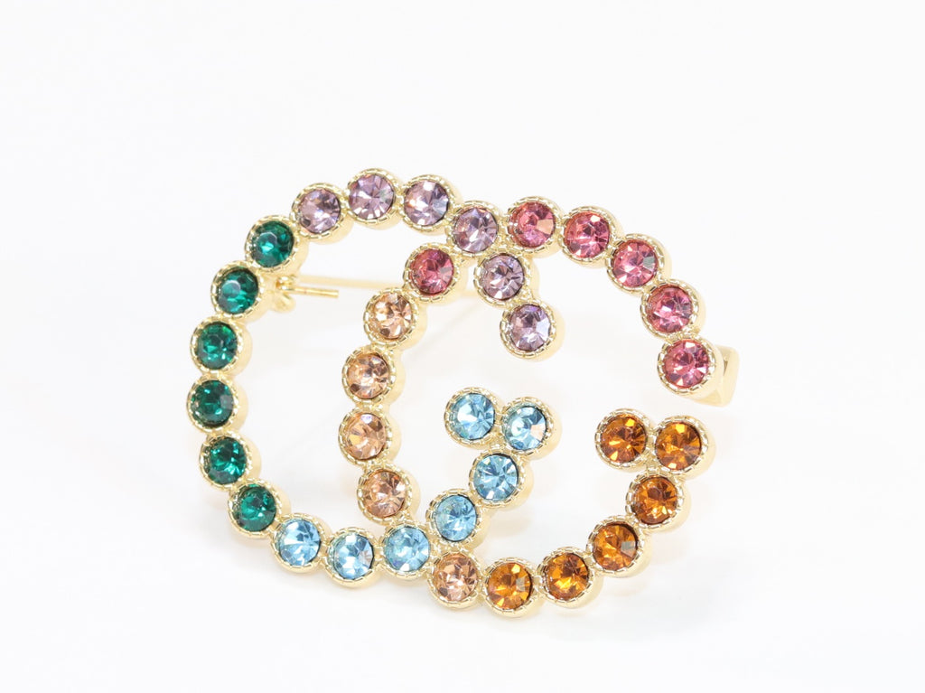 Large Double G colorful brooch