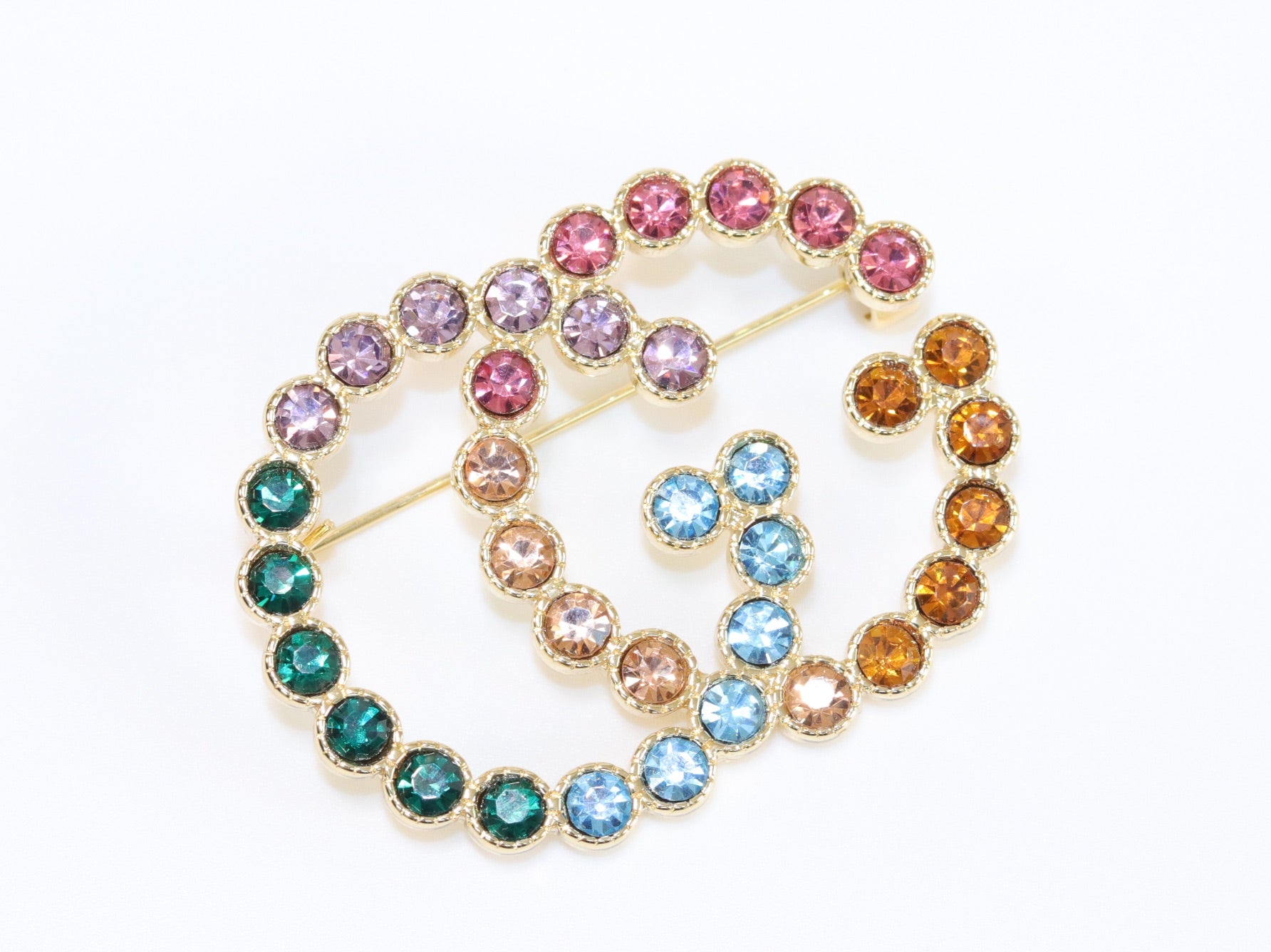 Large Double G colorful brooch