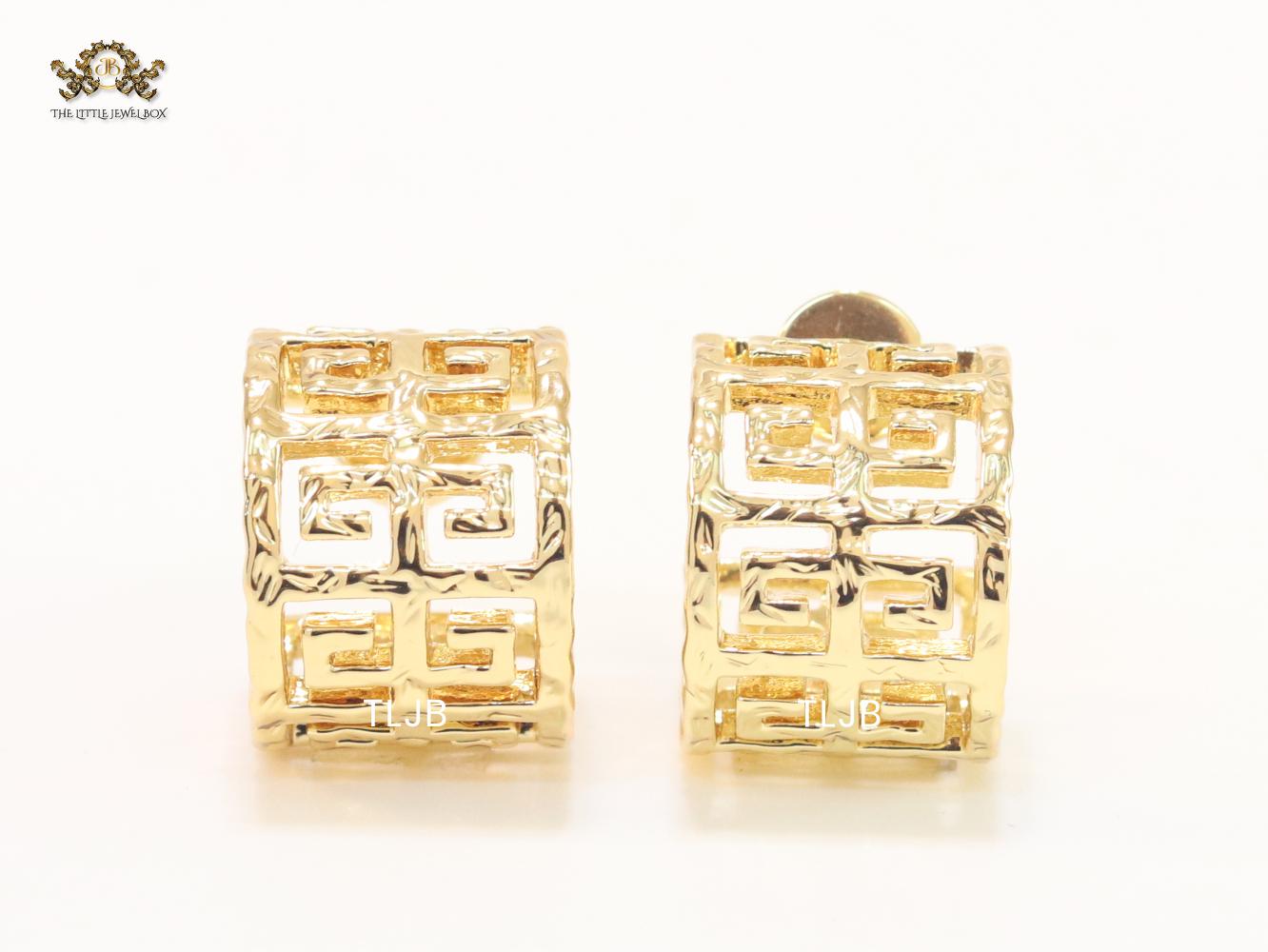 Double F gold small hoops