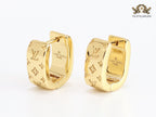 Alphabet L and V embossed hoops