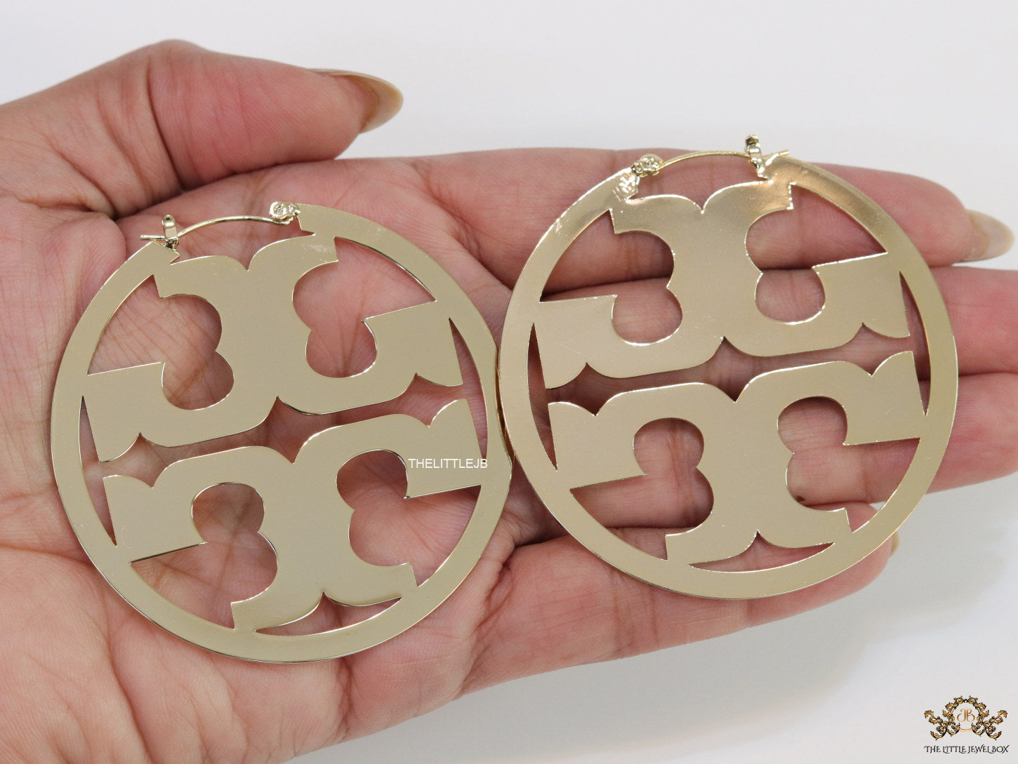 Designer gold plated hoop earrings