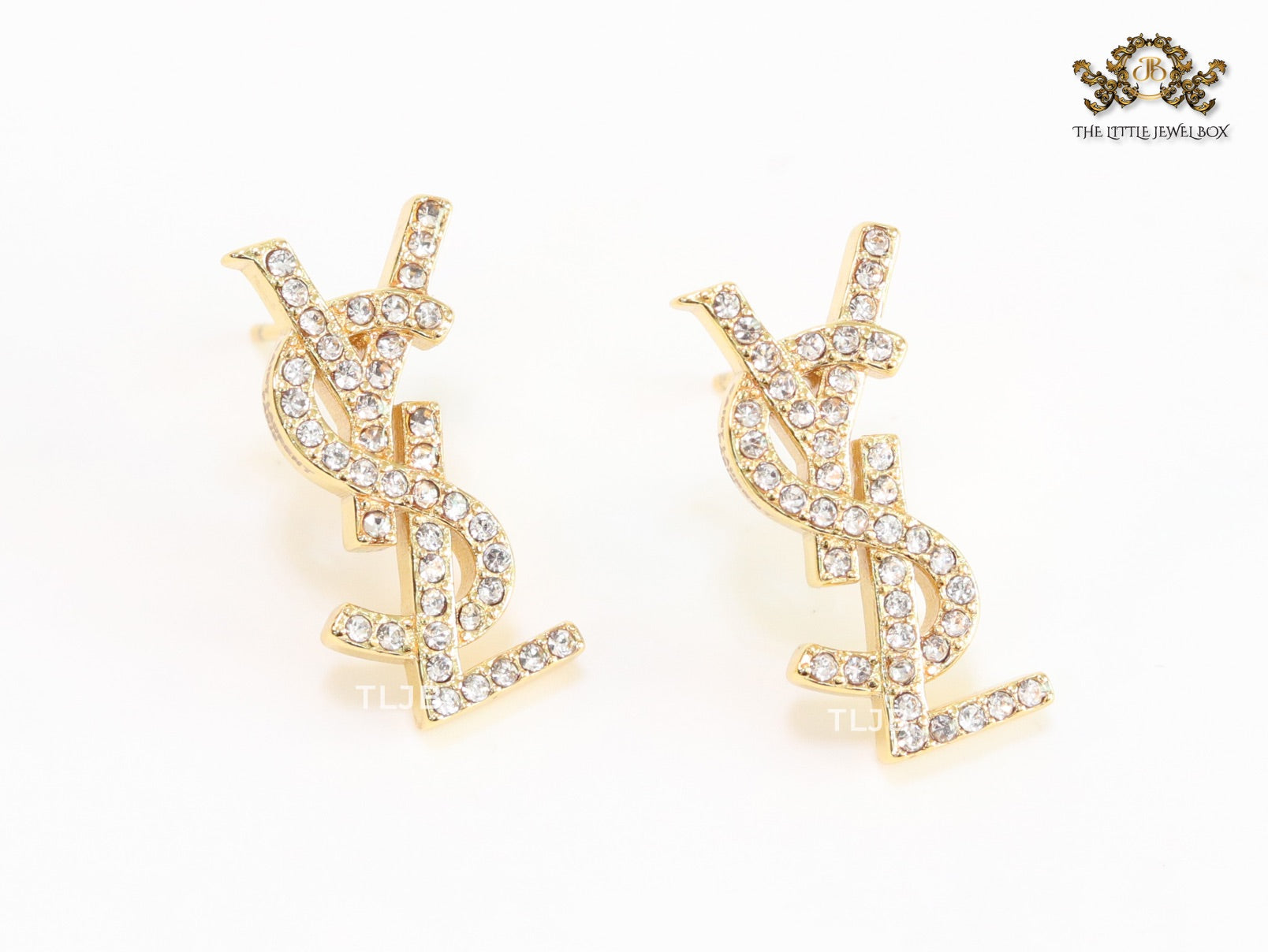 Alphabet Y gold CZ earrings