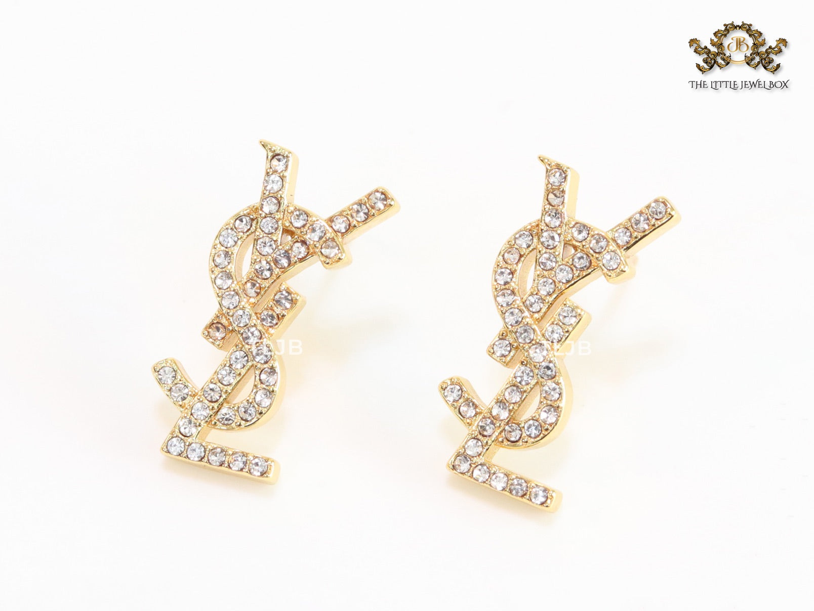 Alphabet Y gold CZ earrings