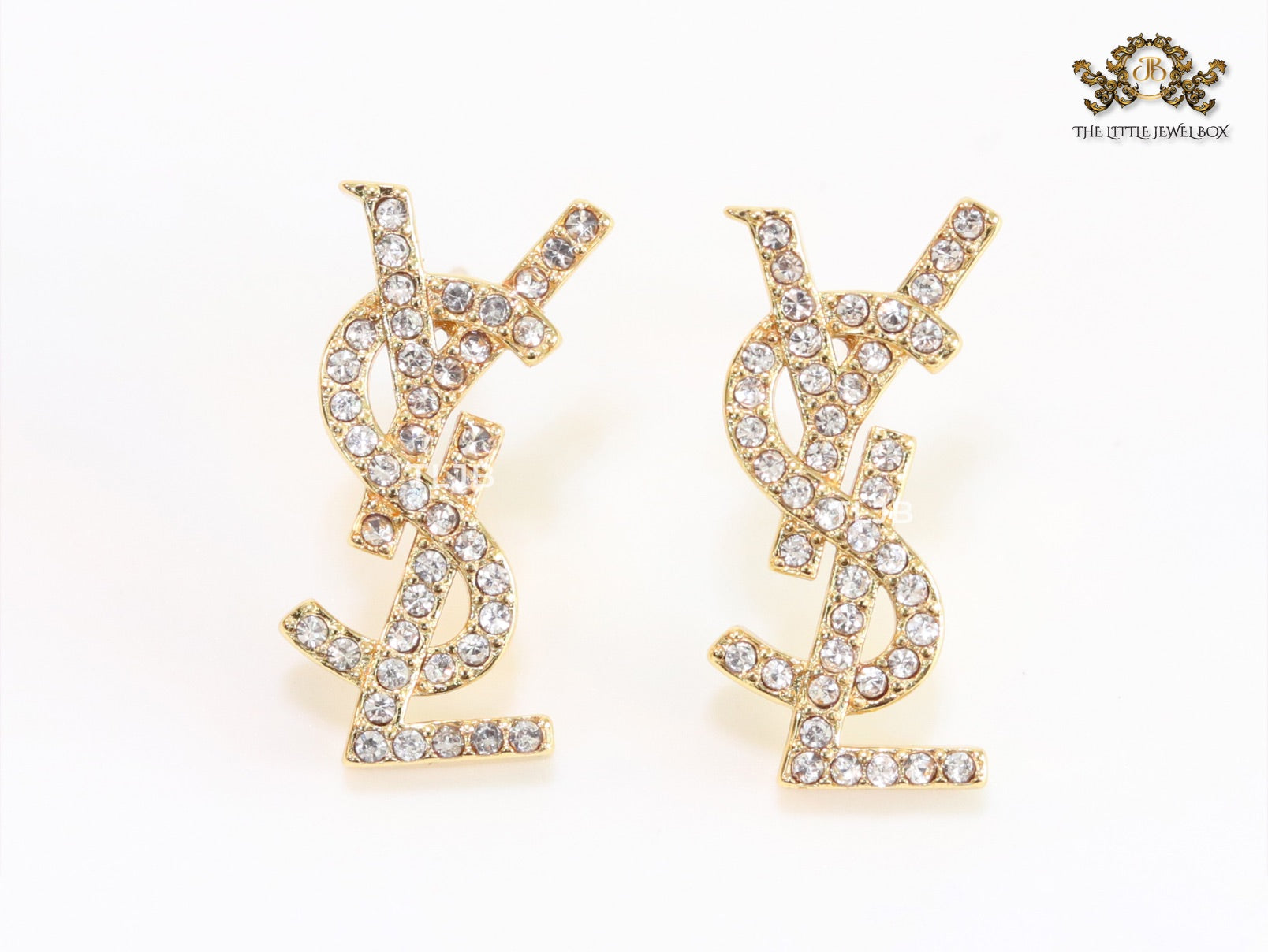 Alphabet Y gold CZ earrings