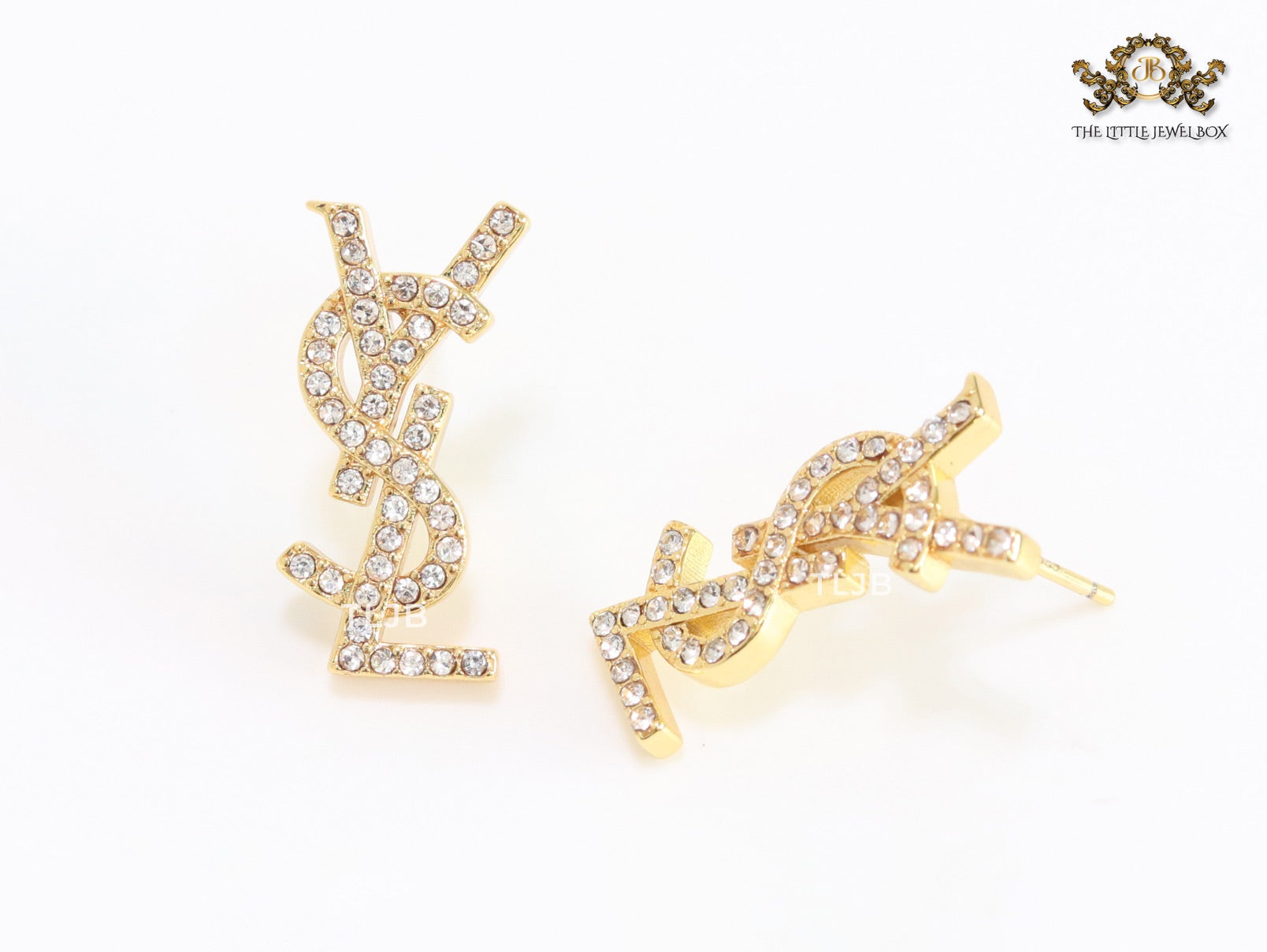 Alphabet Y gold CZ earrings