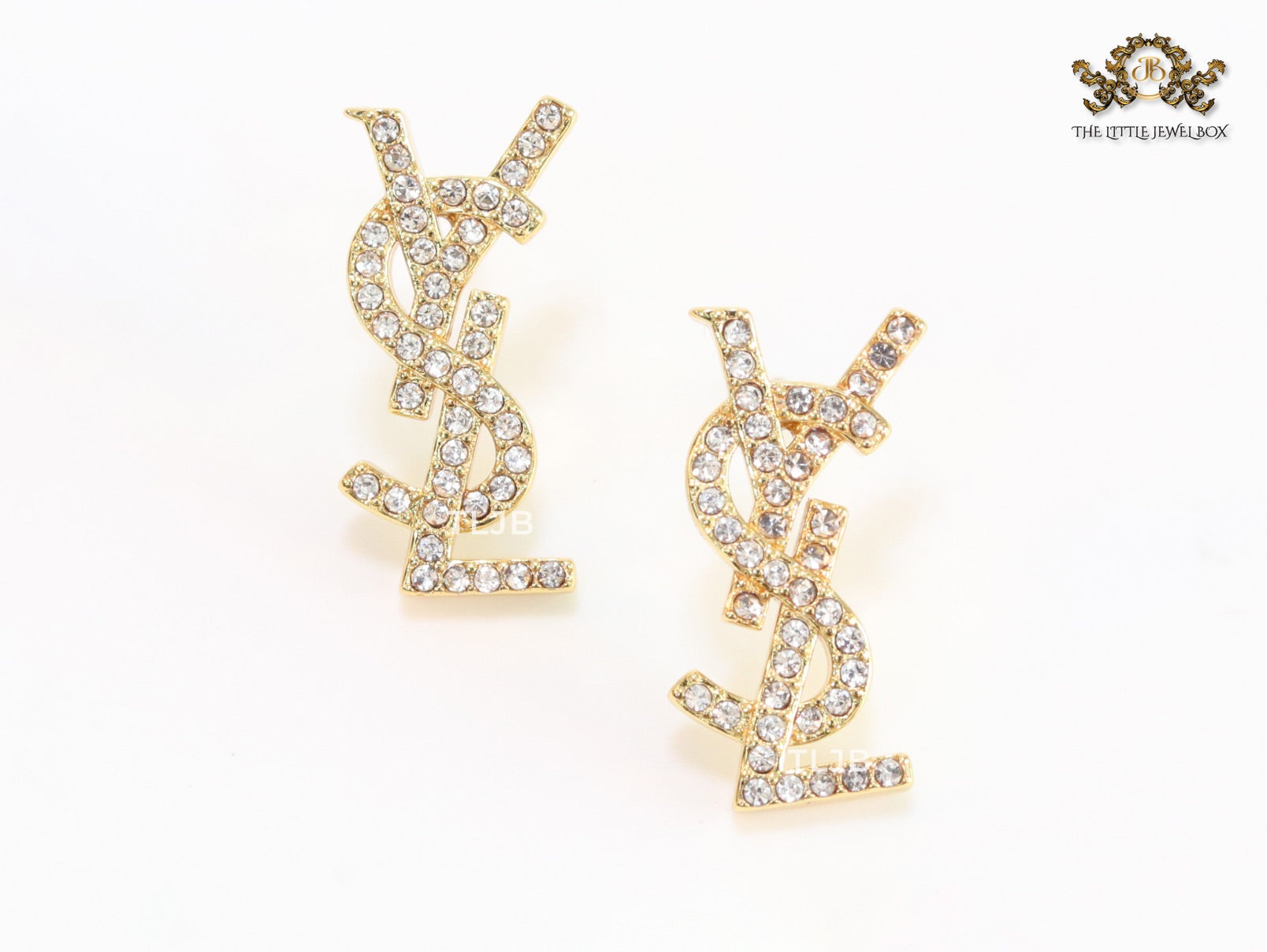 Alphabet Y gold CZ earrings
