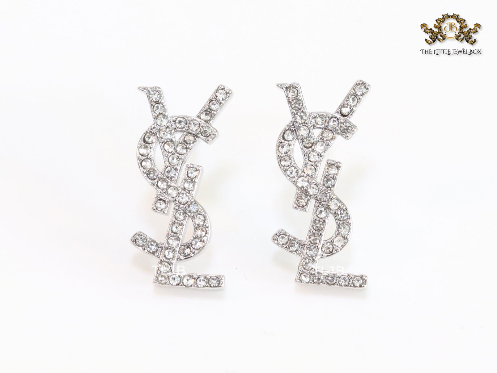 Alphabet Y platinum CZ earrings