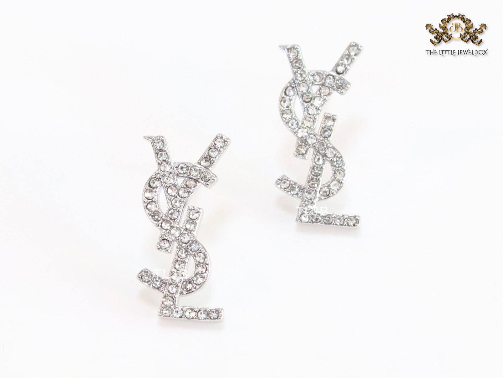 Alphabet Y platinum CZ earrings