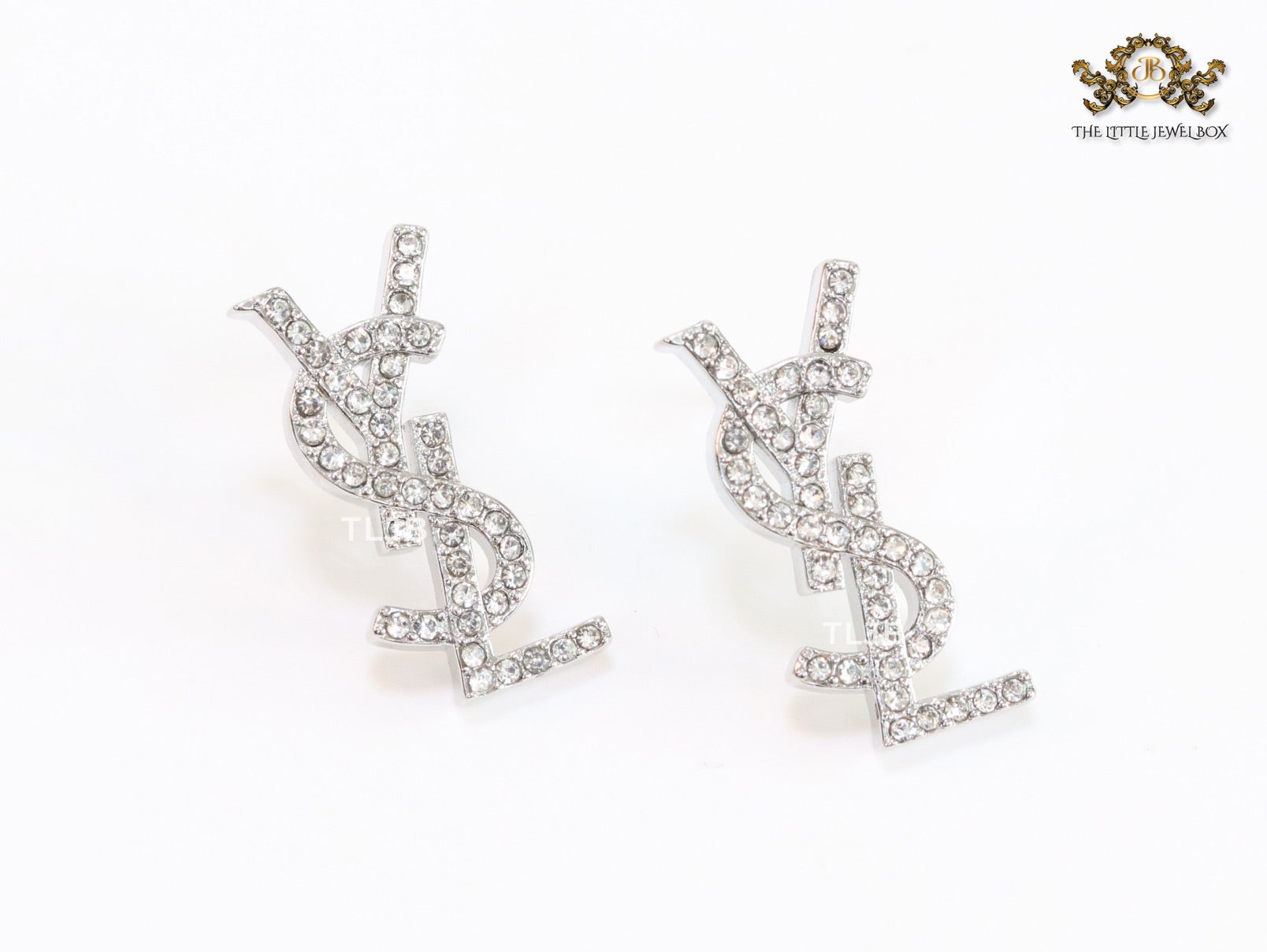 Alphabet Y platinum CZ earrings