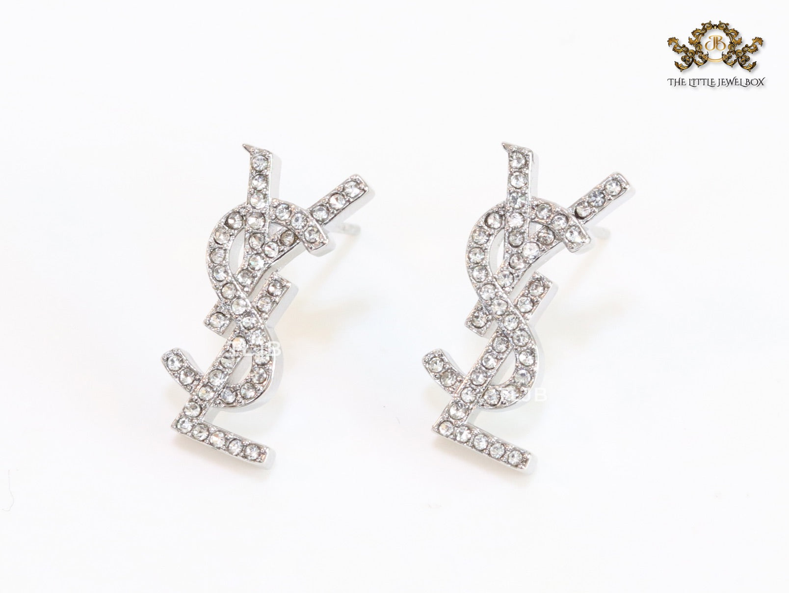 Alphabet Y platinum CZ earrings