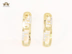 Double F cz and gold earrings