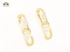 Double F cz and gold earrings